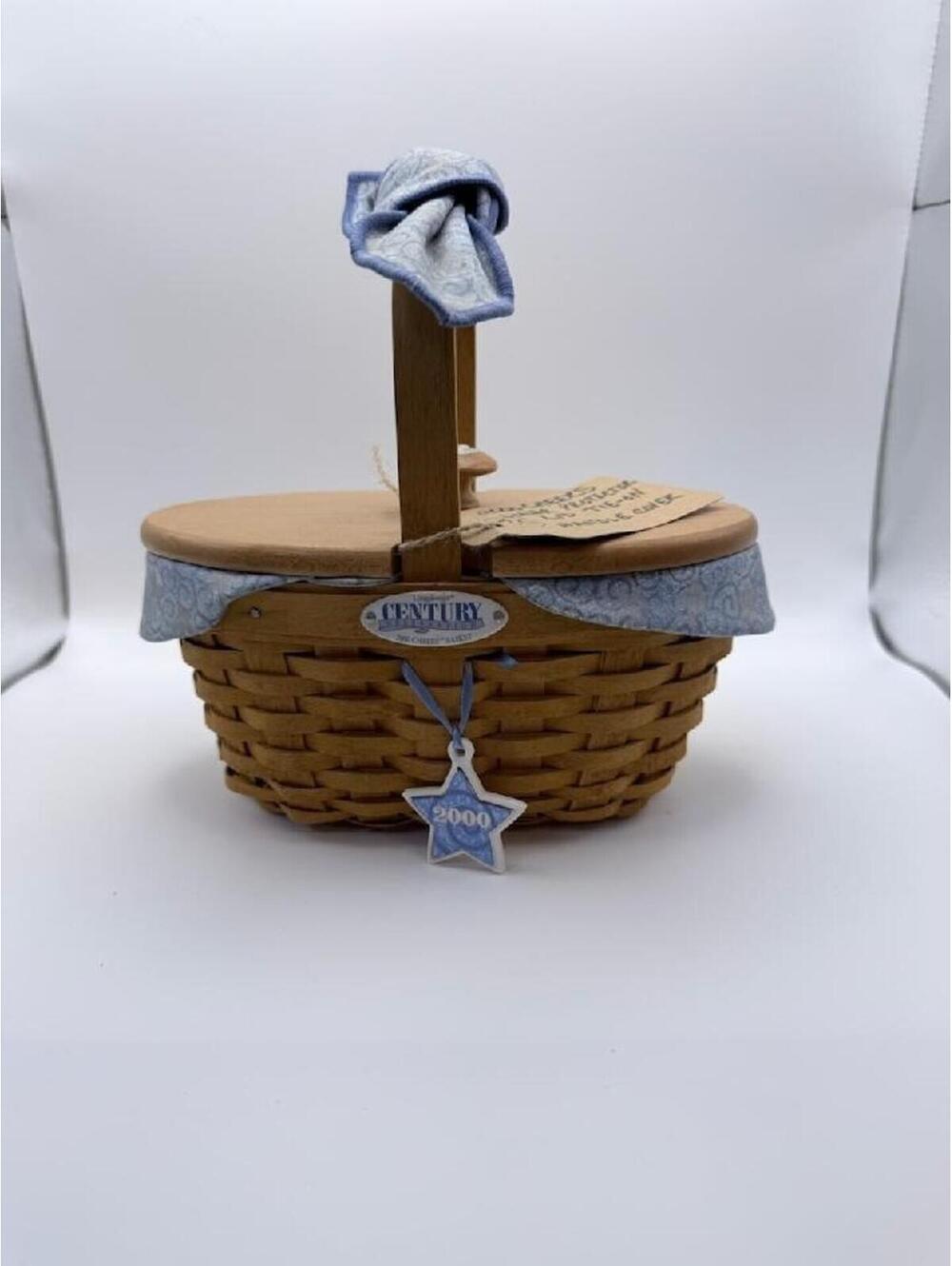 Longaberger Century Celebration 2000 Basket Lid Liner Tie-On Star Charm Set